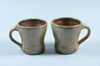 A set of little sat-fired jugs in blue glaze.